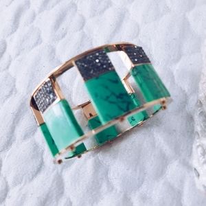 Lele Sadoughi Turquoise Crystal Gold NEW Bracelet